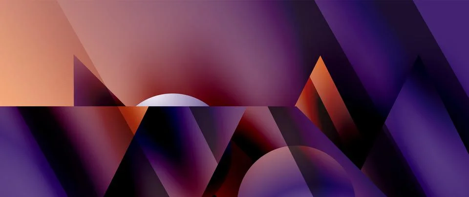 Captivating abstract backdrop composed of interlocking triangles and circles Illustrazione stock