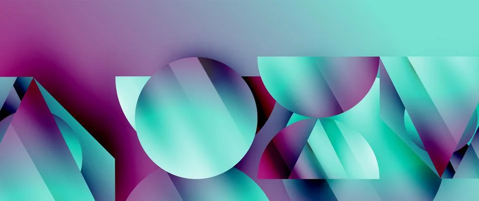 Captivating abstract backdrop composed of interlocking triangles and circles Illustrazione stock