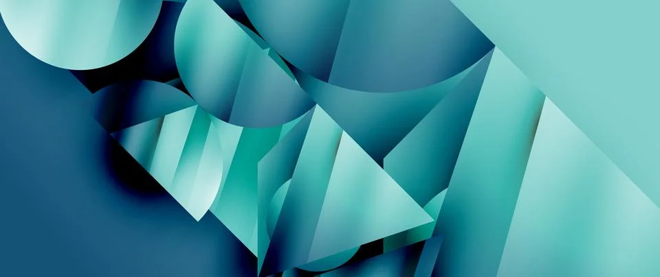 Captivating abstract backdrop composed of interlocking triangles and circles Illustrazione stock