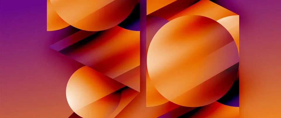 Captivating abstract backdrop composed of interlocking triangles and circles Stock Illustration