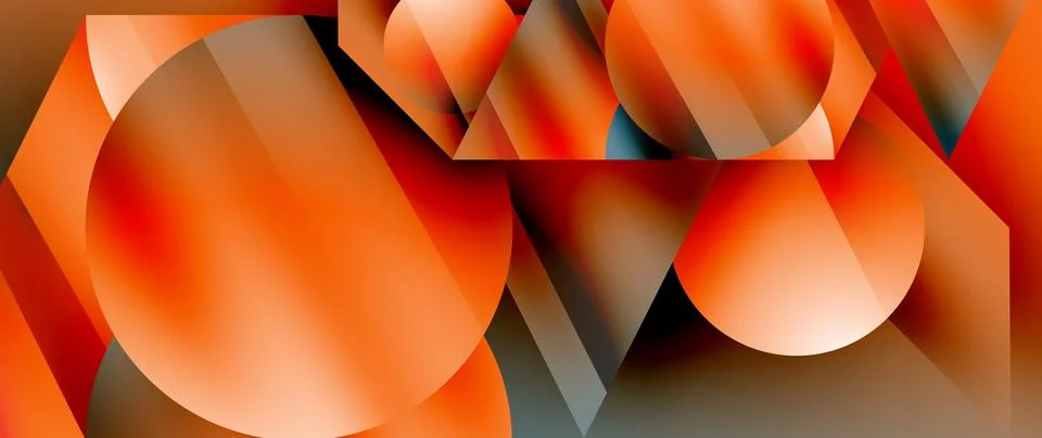 Captivating abstract backdrop composed of interlocking triangles and circles Illustrazione stock