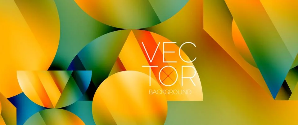 Captivating abstract backdrop composed of interlocking triangles and circles Stock Illustration