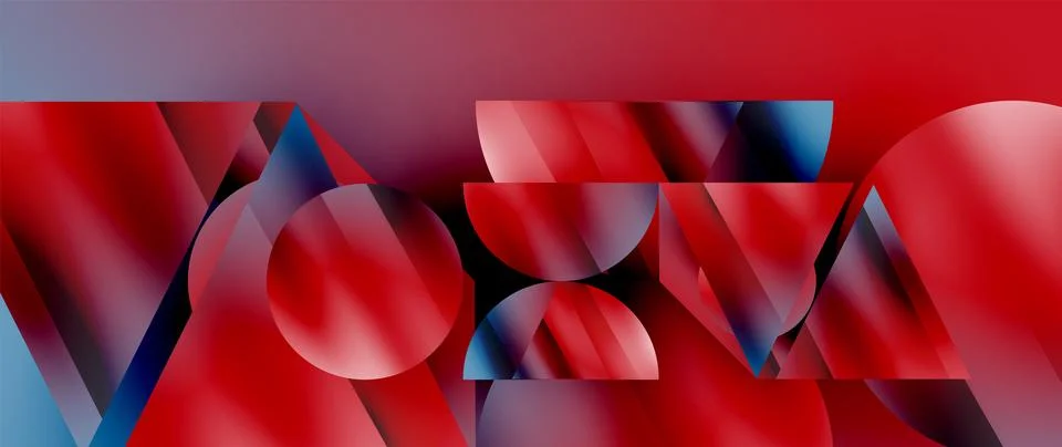 Captivating abstract backdrop composed of interlocking triangles and circles Stock Illustration