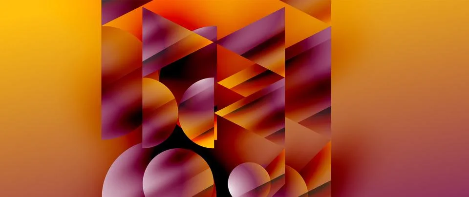 Captivating abstract backdrop composed of interlocking triangles and circles Stock Illustration