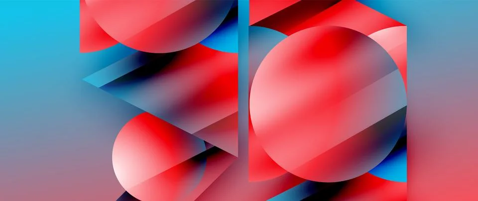 Captivating abstract backdrop composed of interlocking triangles and circles Illustrazione stock