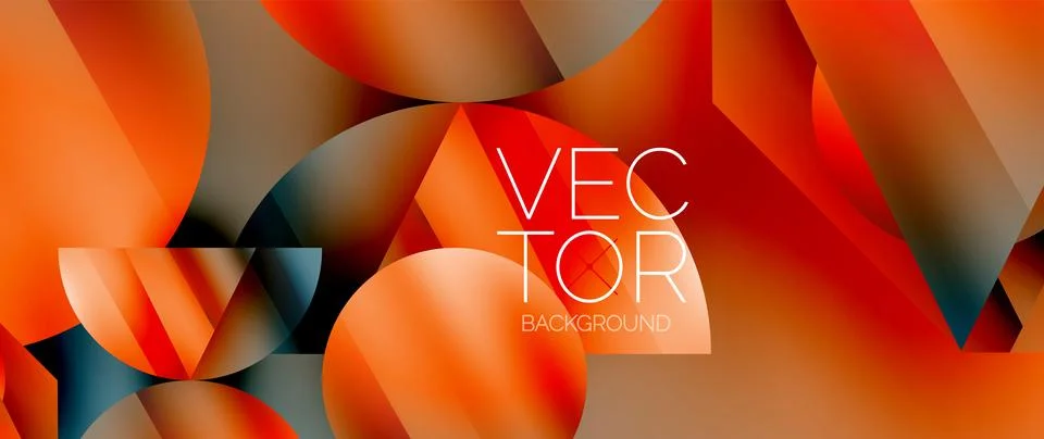 Captivating abstract backdrop composed of interlocking triangles and circles Stock Illustration