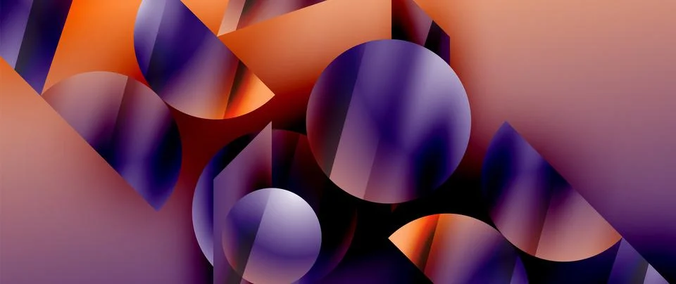 Captivating abstract backdrop composed of interlocking triangles and circles Illustrazione stock