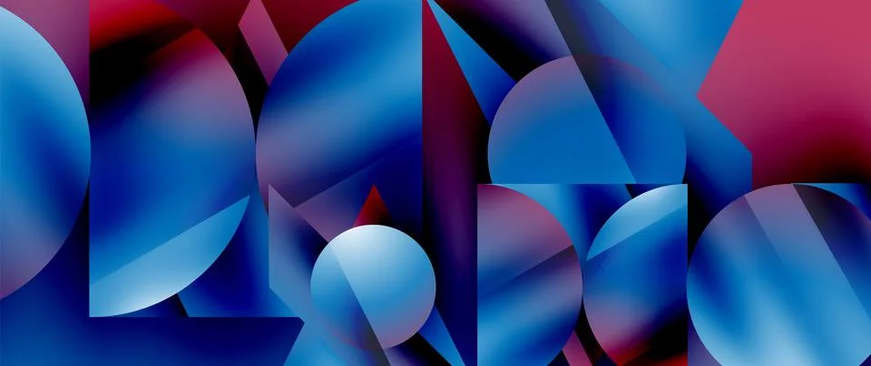 Captivating abstract backdrop composed of interlocking triangles and circles Illustrazione stock