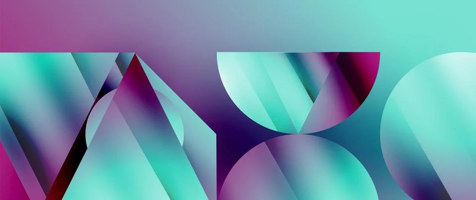 Captivating abstract backdrop composed of interlocking triangles and circles Stock Illustration