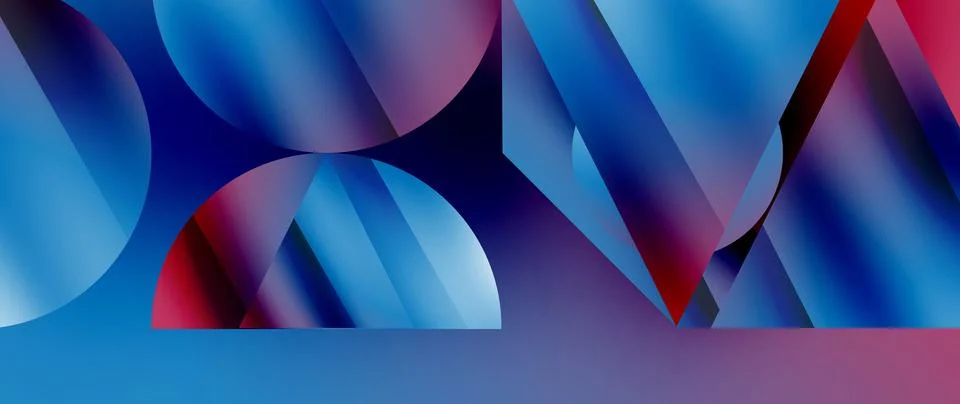 Captivating abstract backdrop composed of interlocking triangles and circles Stock Illustration