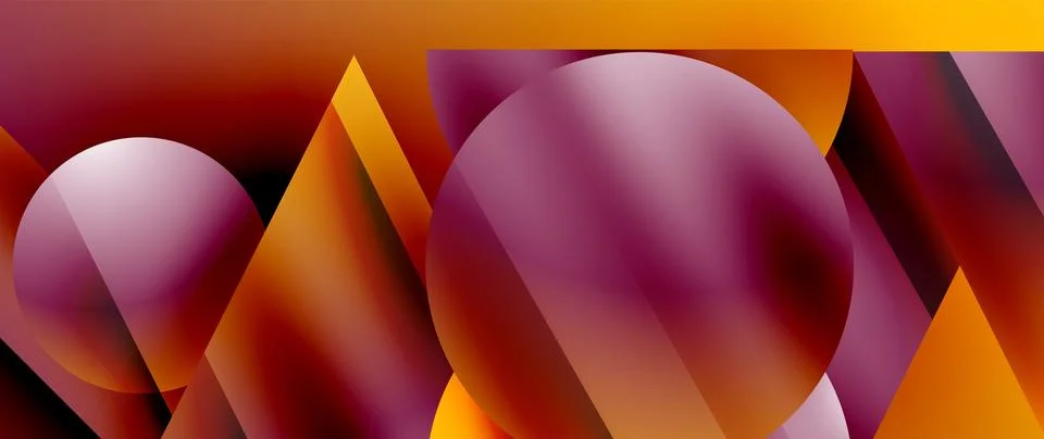 Captivating abstract backdrop composed of interlocking triangles and circles Stock Illustration