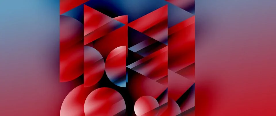 Captivating abstract backdrop composed of interlocking triangles and circles Illustrazione stock