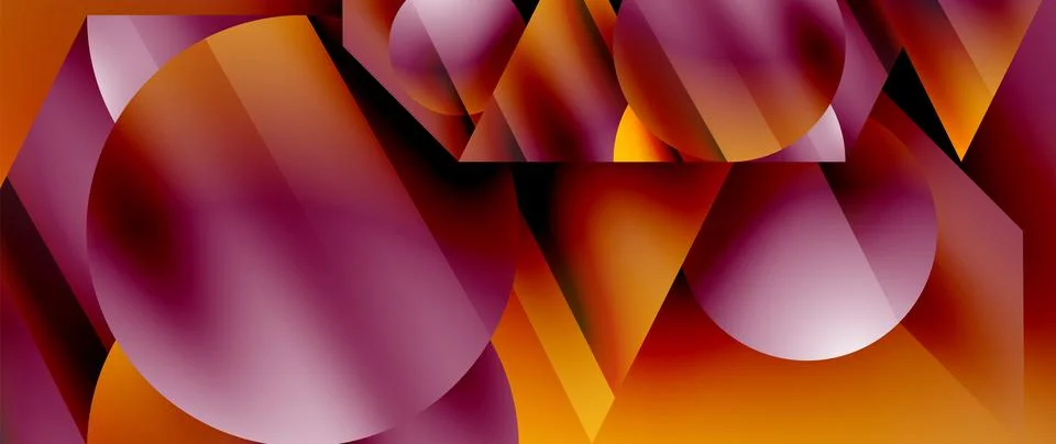 Captivating abstract backdrop composed of interlocking triangles and circles Illustrazione stock