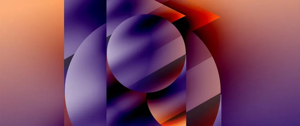 Captivating abstract backdrop composed of interlocking triangles and circles Illustrazione stock