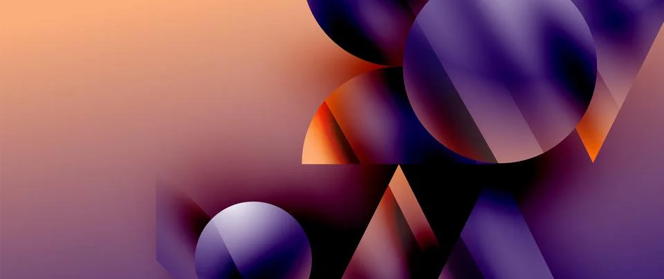 Captivating abstract backdrop composed of interlocking triangles and circles Illustrazione stock