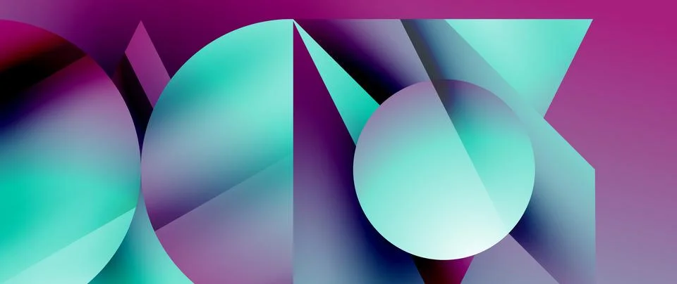 Captivating abstract backdrop composed of interlocking triangles and circles Stockillustratie