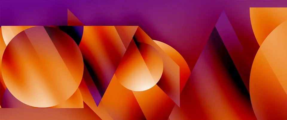 Captivating abstract backdrop composed of interlocking triangles and circles Stock Illustration