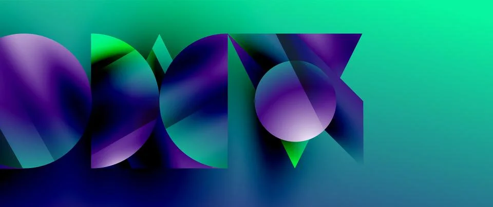 Captivating abstract backdrop composed of interlocking triangles and circles Stock Illustration