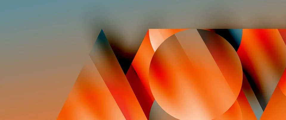 Captivating abstract backdrop composed of interlocking triangles and circles Stock Illustration