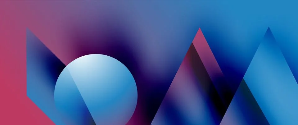 Captivating abstract backdrop composed of interlocking triangles and circles Stock Illustration