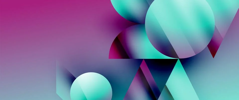 Captivating abstract backdrop composed of interlocking triangles and circles Illustrazione stock