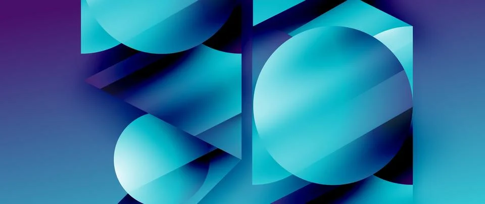 Captivating abstract backdrop composed of interlocking triangles and circles Illustrazione stock