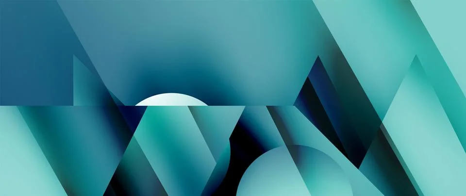 Captivating abstract backdrop composed of interlocking triangles and circles Stock Illustration