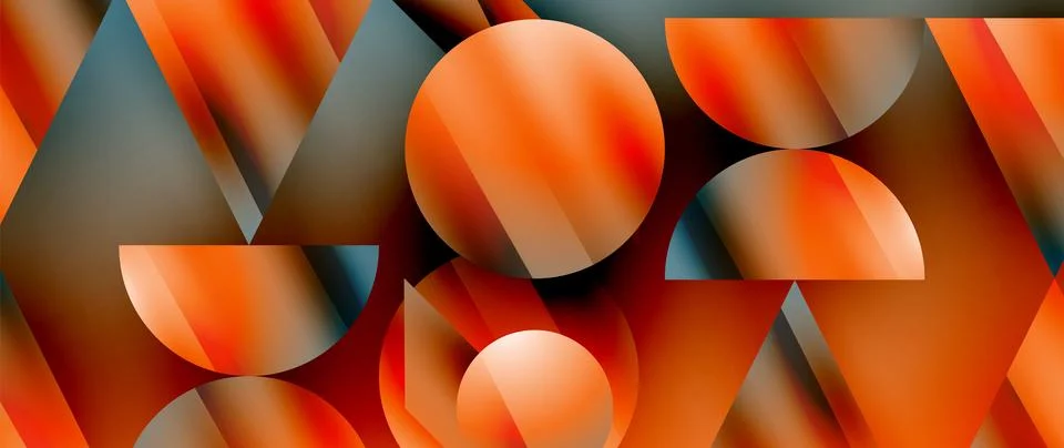 Captivating abstract backdrop composed of interlocking triangles and circles Stockillustratie