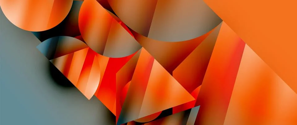 Captivating abstract backdrop composed of interlocking triangles and circles Illustrazione stock