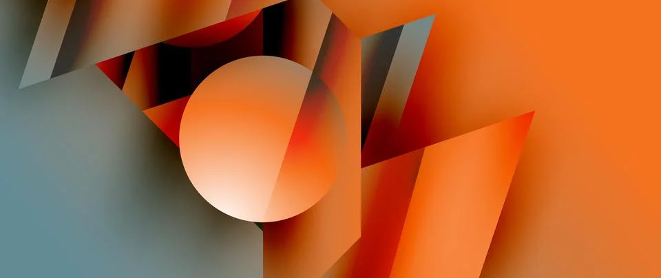 Captivating abstract backdrop composed of interlocking triangles and circles Stock Illustration