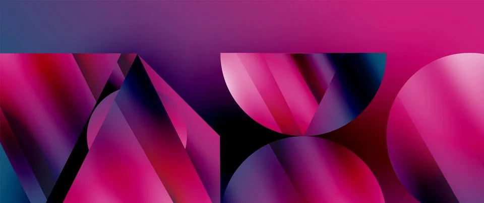 Captivating abstract backdrop composed of interlocking triangles and circles Illustrazione stock