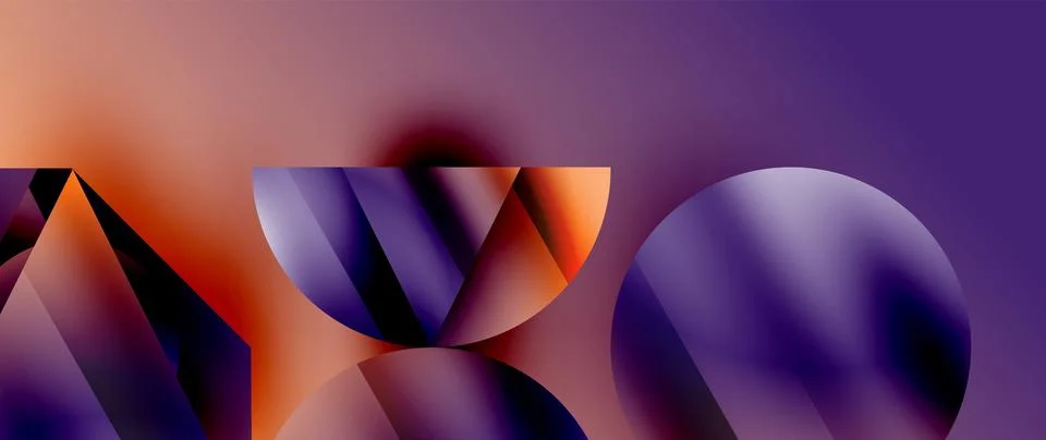 Captivating abstract backdrop composed of interlocking triangles and circles Illustrazione stock