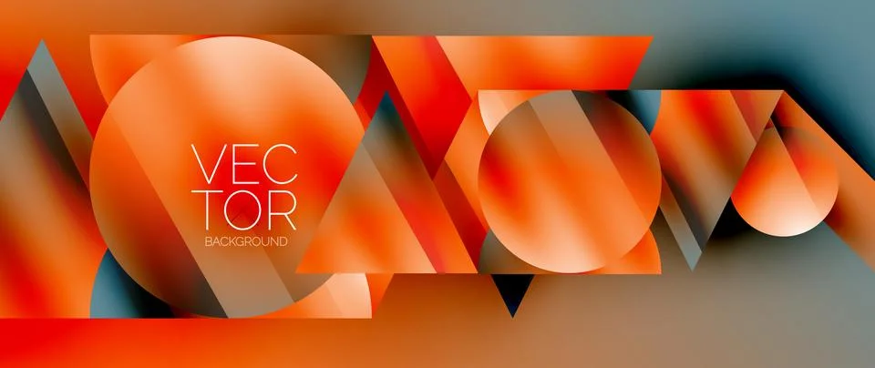 Captivating abstract backdrop composed of interlocking triangles and circles Illustrazione stock