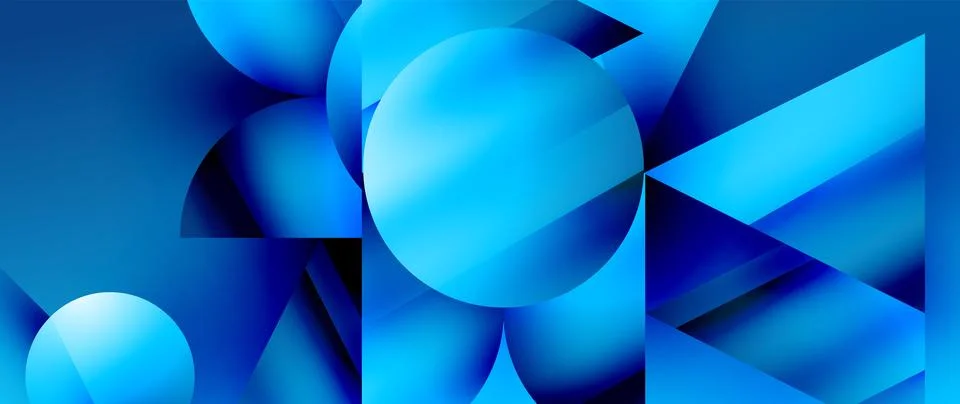 Captivating abstract backdrop composed of interlocking triangles and circles Stock Illustration