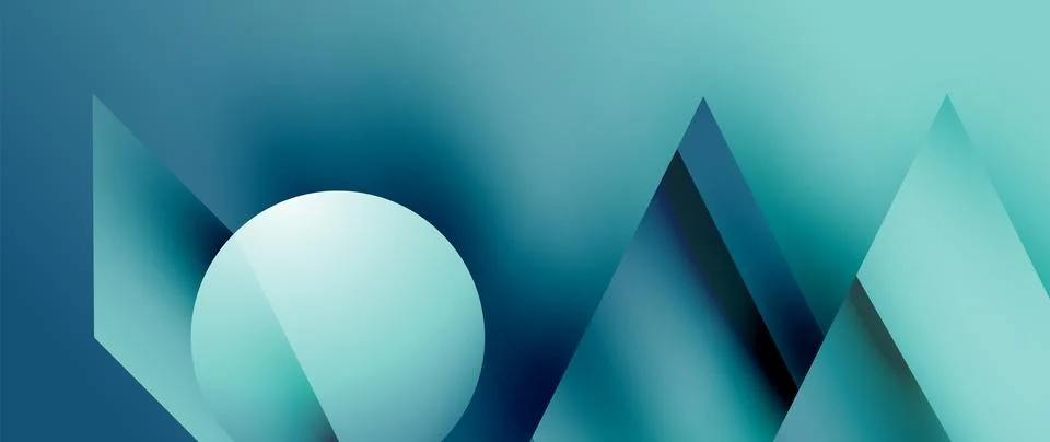 Captivating abstract backdrop composed of interlocking triangles and circles Illustrazione stock