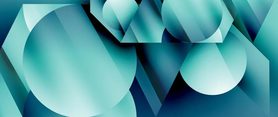 Captivating abstract backdrop composed of interlocking triangles and circles Illustrazione stock