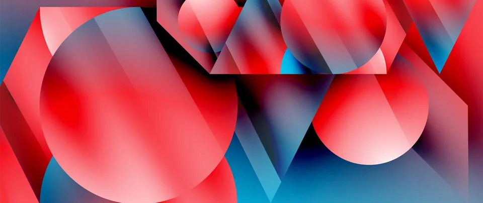 Captivating abstract backdrop composed of interlocking triangles and circles Stock Illustration