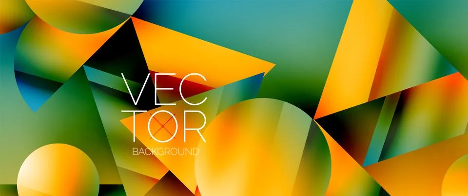 Captivating abstract backdrop composed of interlocking triangles and circles Illustrazione stock