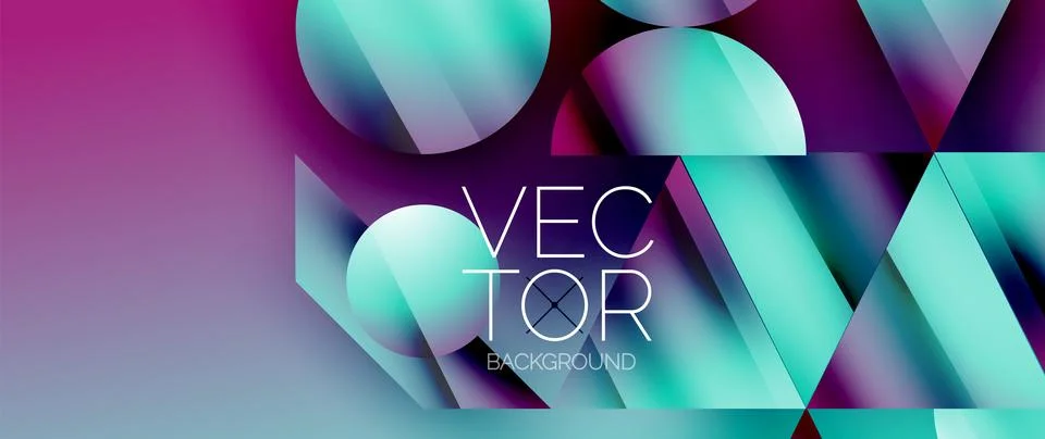 Captivating abstract backdrop composed of interlocking triangles and circles Illustrazione stock