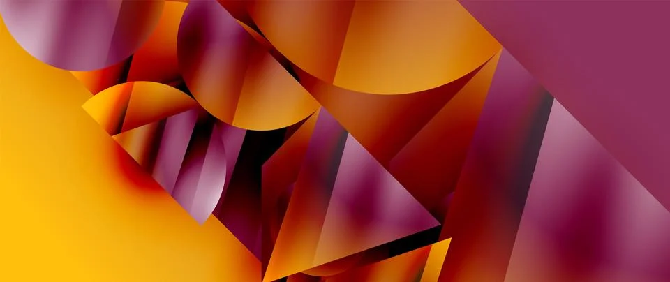 Captivating abstract backdrop composed of interlocking triangles and circles Illustrazione stock