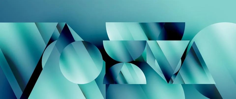 Captivating abstract backdrop composed of interlocking triangles and circles Illustrazione stock