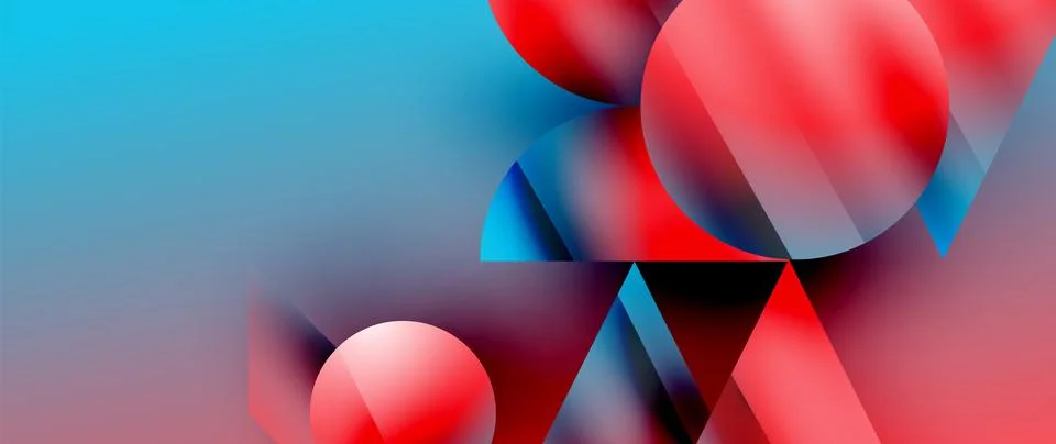 Captivating abstract backdrop composed of interlocking triangles and circles Stockillustratie