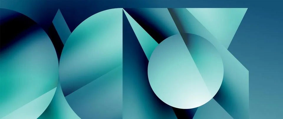 Captivating abstract backdrop composed of interlocking triangles and circles Illustrazione stock