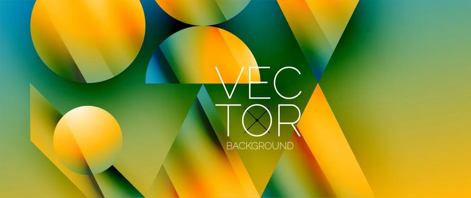 Captivating abstract backdrop composed of interlocking triangles and circles Stock Illustration