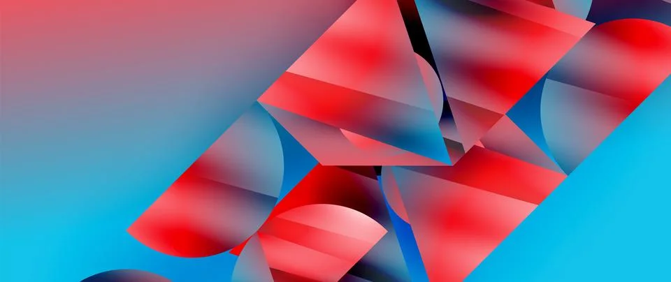 Captivating abstract backdrop composed of interlocking triangles and circles Stock Illustration