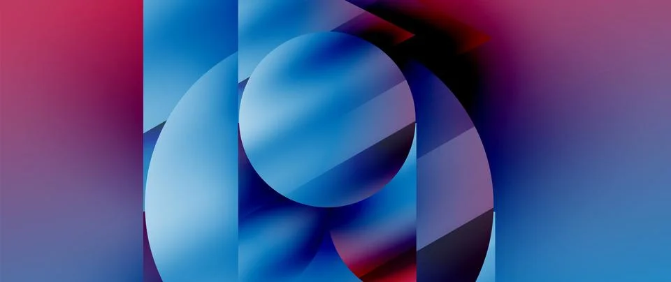 Captivating abstract backdrop composed of interlocking triangles and circles Stock Illustration