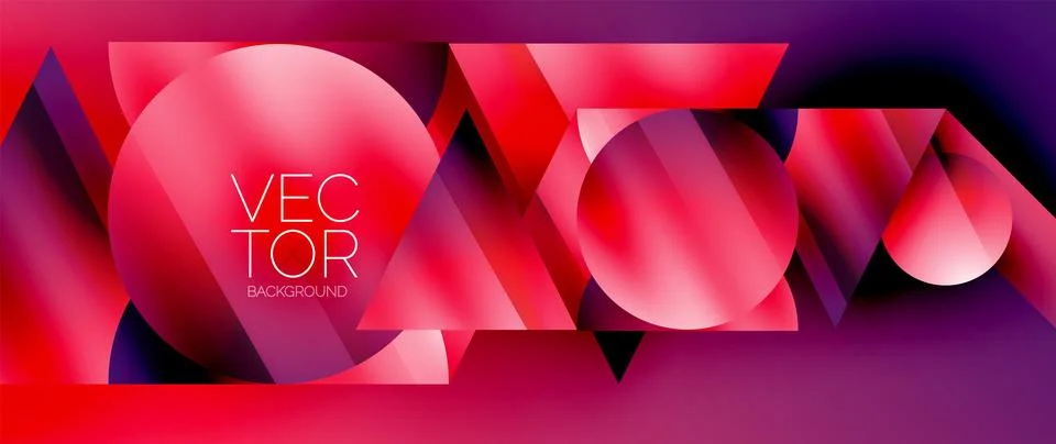 Captivating abstract backdrop composed of interlocking triangles and circles Stock Illustration