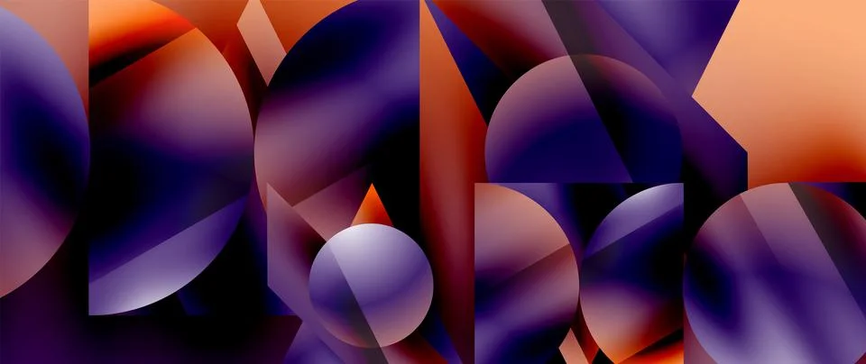 Captivating abstract backdrop composed of interlocking triangles and circles Stockillustratie