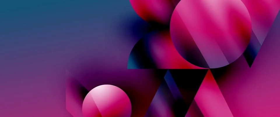 Captivating abstract backdrop composed of interlocking triangles and circles Illustrazione stock