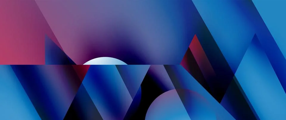 Captivating abstract backdrop composed of interlocking triangles and circles Stock Illustration